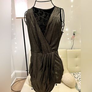 Gold mini dress. Stretch material size small